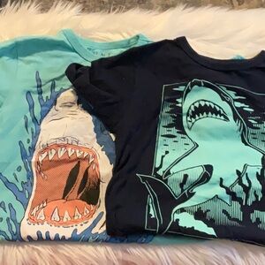Kids Shark Graphic T-Shirts - Blue & Black